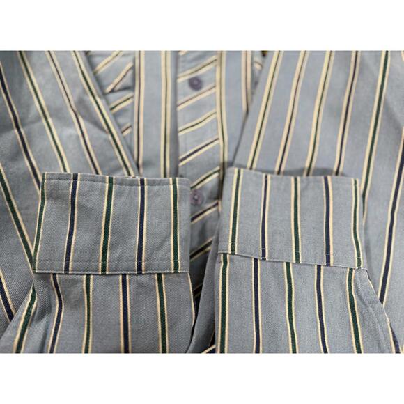 Seager Co. Amarillo Shirt Men's M Steel Blue Stripe Long Sleeve Western Cotton - Picture 7 of 9